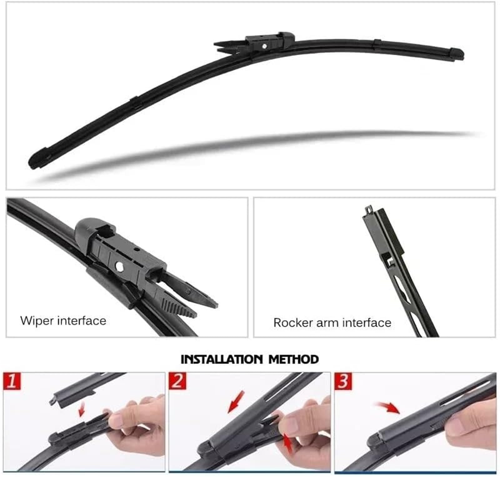 Hoja deflectora de lluvia para automóviles Escobillas de limpiaparabrisas de Coche, para Mercedes-Benz para Slk Clase R171 2004-2011 Parabrisas Ventana Delantera 22(BLACK Left Steering)
