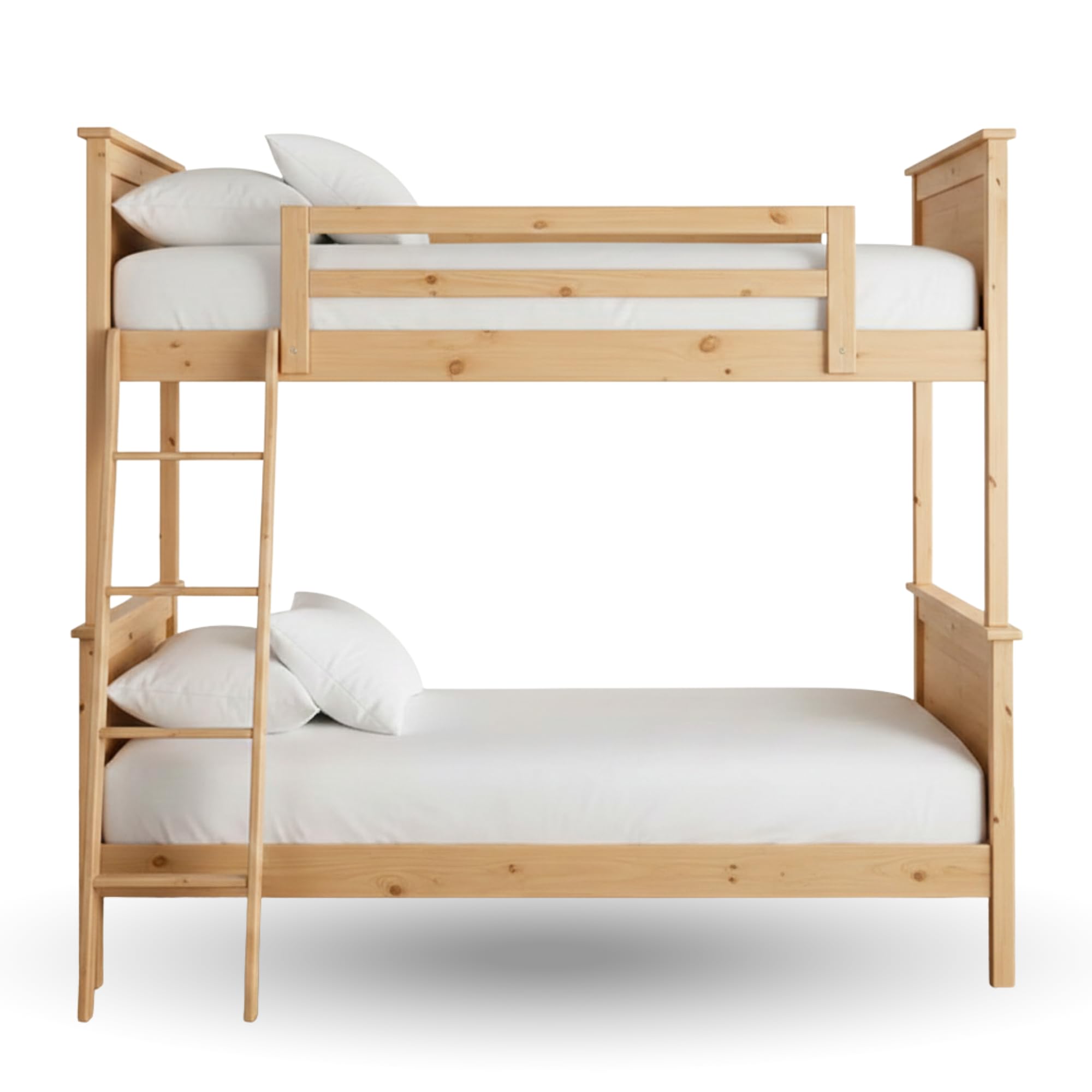 Pack of 2 Bunk Bed Fitted Sheet 2ft 6" (76cmx191cm) 200TC 100% Egyptian Cotton 30 cm Deep Small Single Bed - White Bottom Sheet