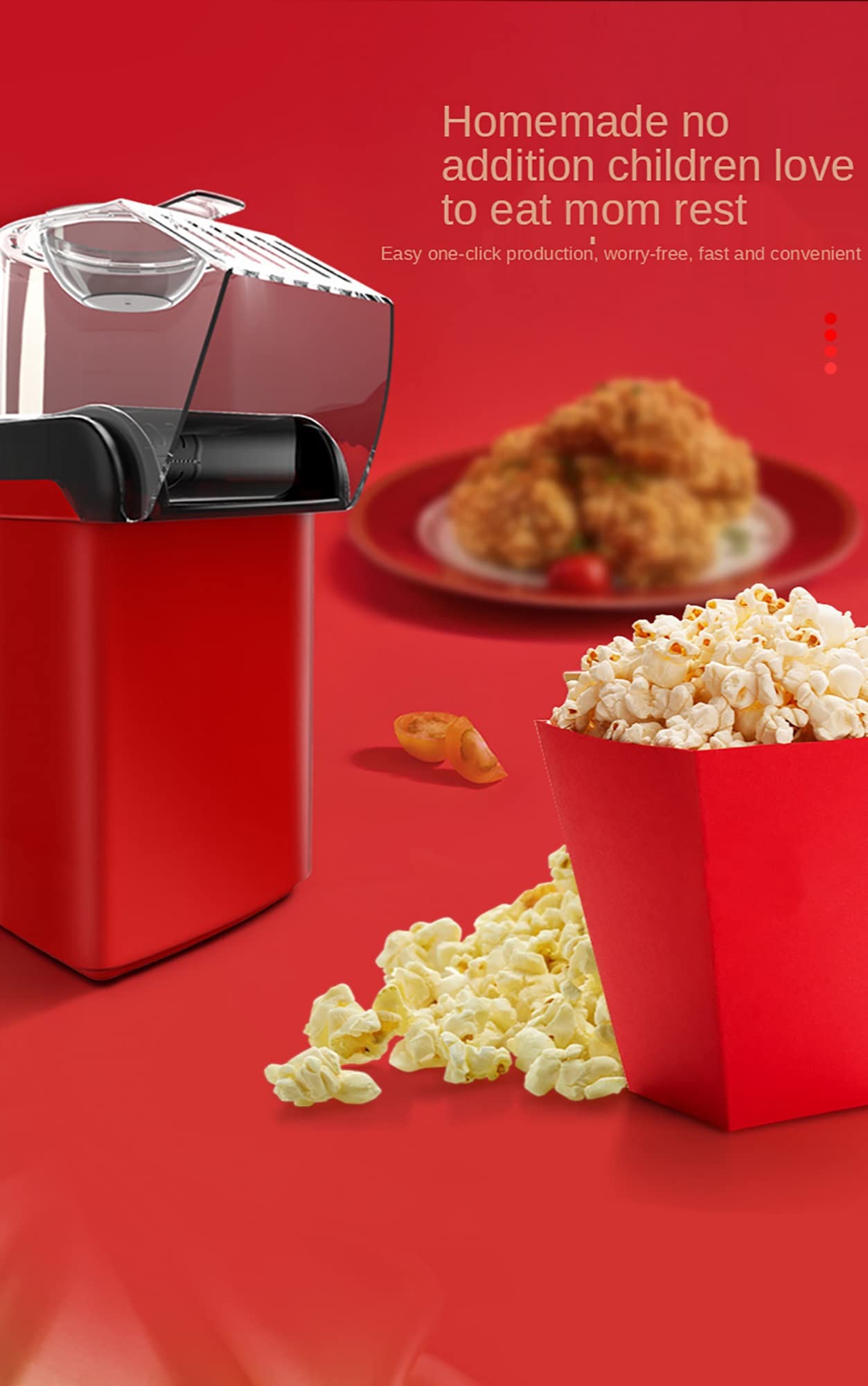 1200W Machine À Pop-corn Électrique Machine À Pop-corn À Air Chaud 3 Minutes Fast Healthy Home Made Treats Machine À Popper Sans Graisse D'huile Sans BPA Et Antiadhésif Pour Les Soirées Cinéma Maison