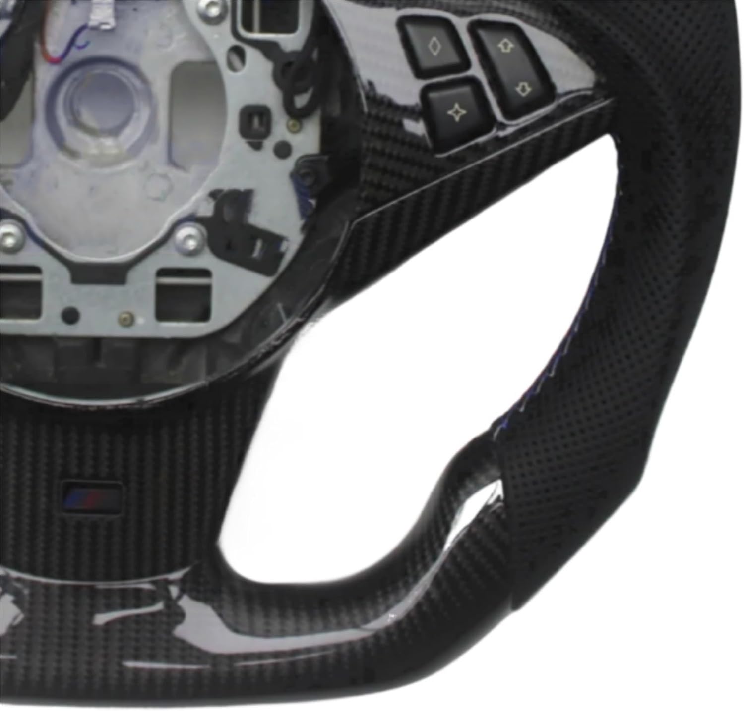 Replacement For BMW E60 E61 M5 E63 E64 M6 Leather Carbon Fiber Steering Wheel 2003-2010 Car Accessories(Style A)