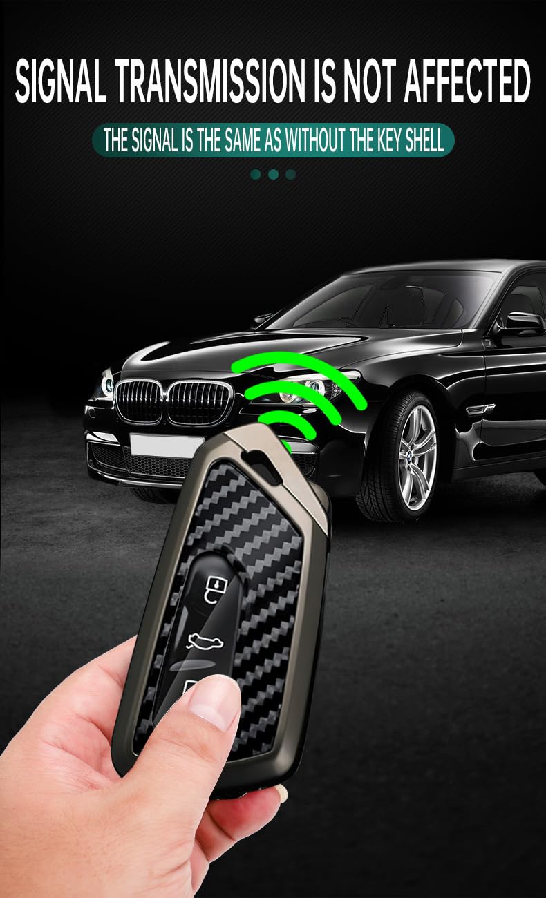 ontto Etui na kluczyki samochodowe pasuje do VW Golf 8, GTI, ID.3, ID.4, ID.6, ID.7, Tiguan, Passat B9, do Skoda Octavia Seat, Leon, Born, etui na klucze, z włókna węglowego, etui ochronne na pilot