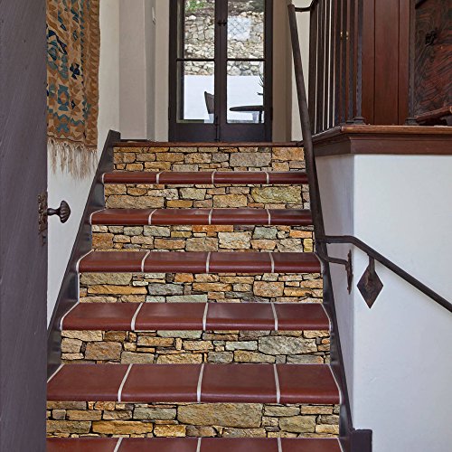 3D Brick Stairs Decorative Stickers Self-Adhesive Stone Art Staircase Decals Mural Decor Wallpaper Removable Wall Decal Home Decor #TOP2