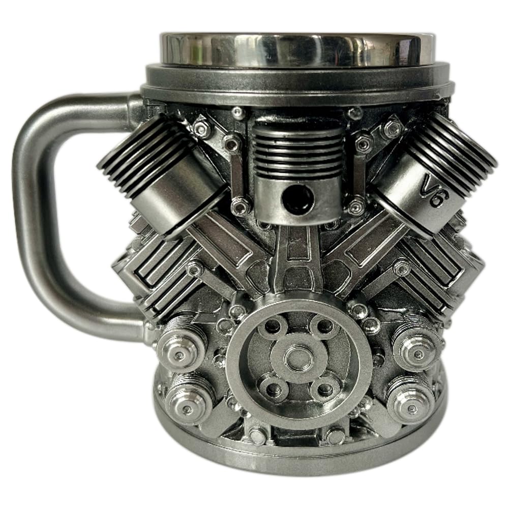 CTRLZS Stainless Steel Coffee Mug Engine Stainless Steel Mug Car Engine Ceramic Coffee Mug V6