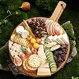 ✅【MANGO CÓMODO CON CUERDA】Esta tabla de cortar redonda con un cómodo mango y cordón es fácil de limpiar y se transfiere fácilmente de la cocina al comedor para preparar la comida. Colgarlo en cualquier lugar ayudará a que se seque al aire, ahorrará espacio y se verá genial como decoración de la encimera de la cocina.