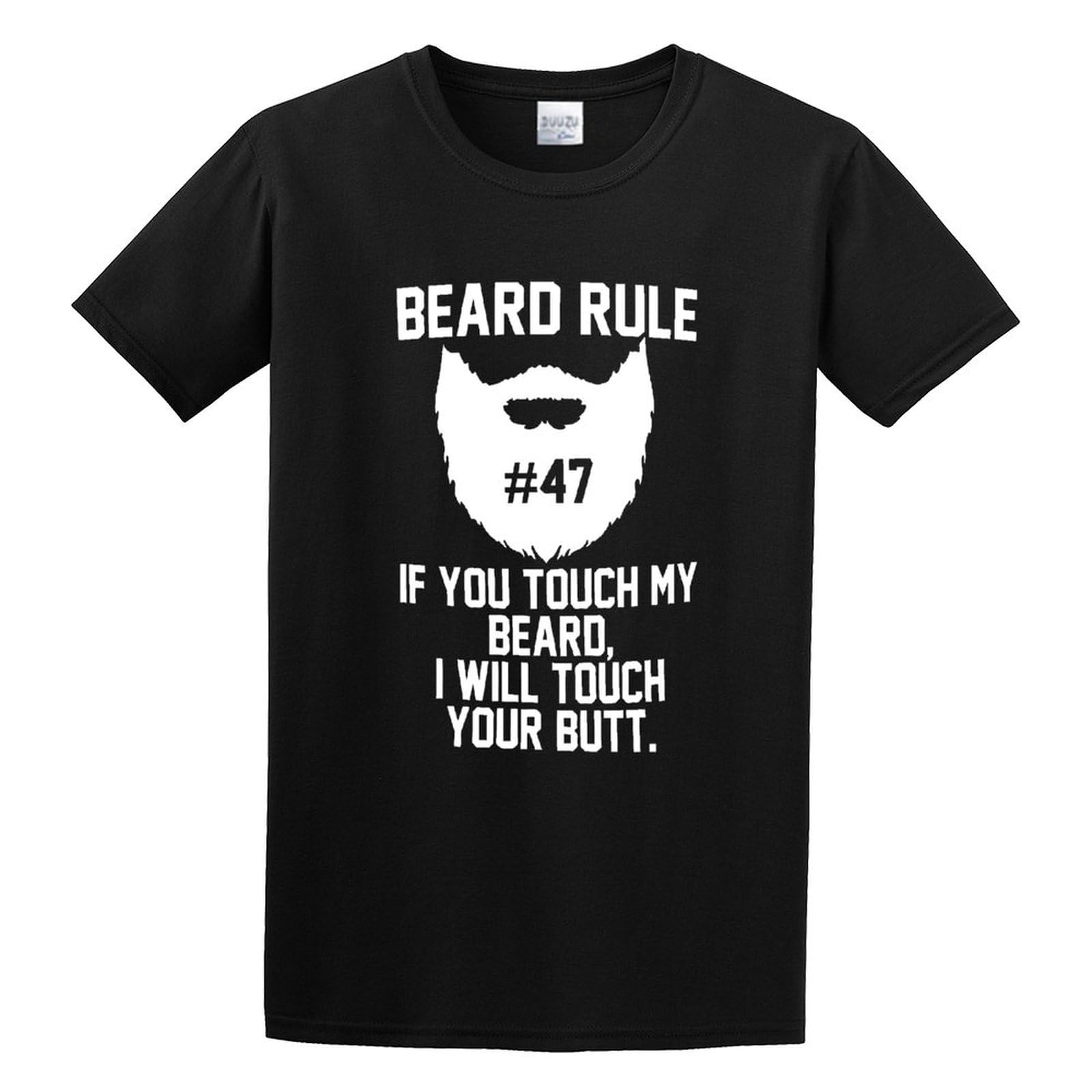 trend leader T-Shirt Round Neck Beard Rule #47 Black XXL