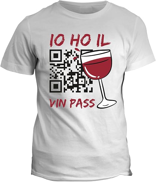 fashwork Maglietta Green Pass T-Shirt Divertente Uomo Io Ho Il Vin Pass  Meme Simpatica Divertente : Amazon.it: Abbigliamento