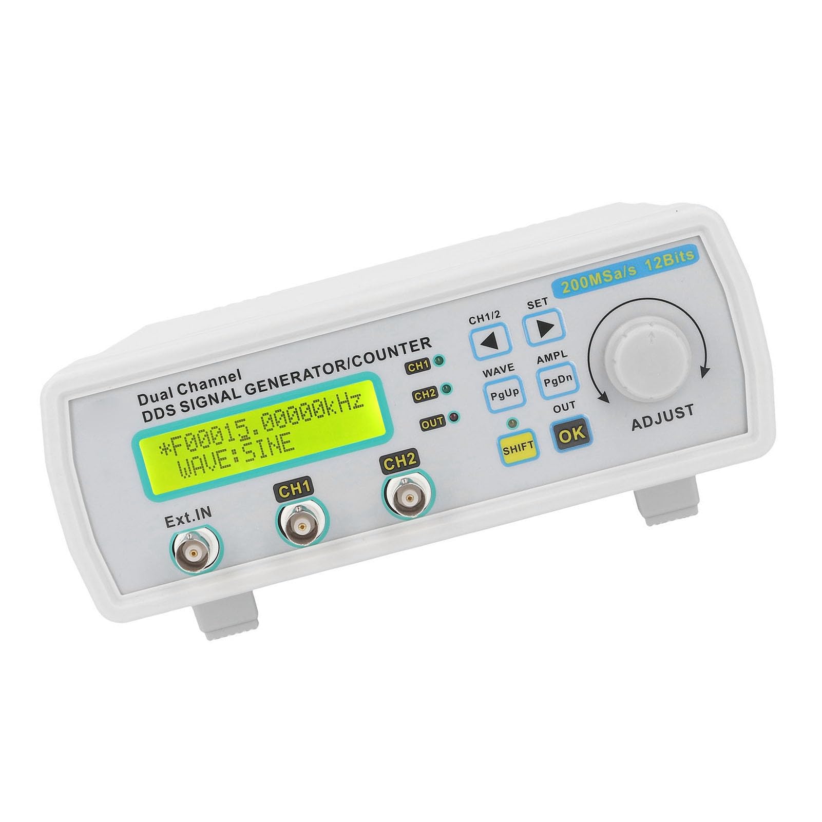 MHS5200A DC5V Zweikanal-DDS-Signalgenerator Zähler TTL Elektrischer Pegelausgang Arbiträrer Wellenformfunktionsgenerator 0-12 MHz Frequenzmesser LCD-Anzeige