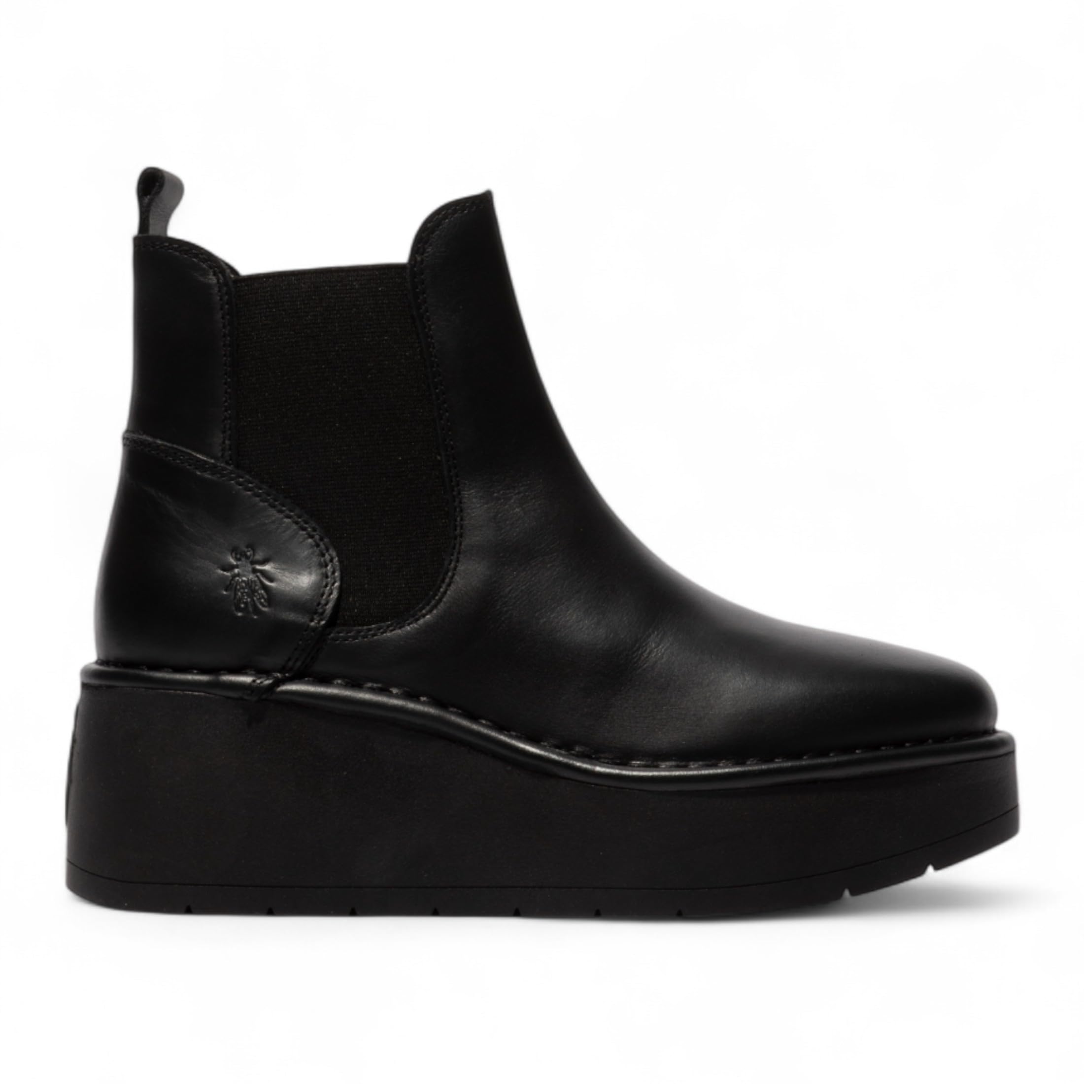 Fly Womens HELY268 Chelsea Leather Ankle Pull-On Platform Comfort Boots