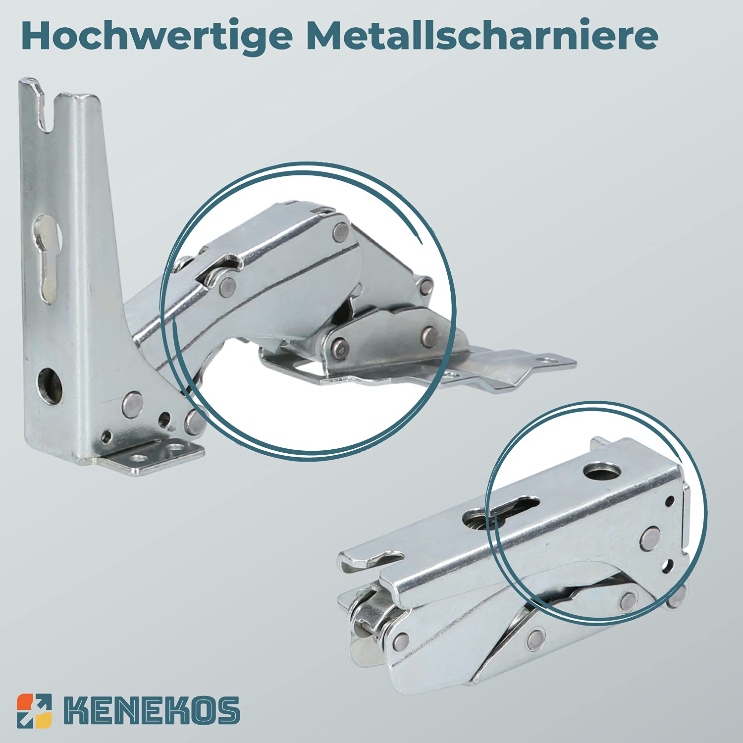 Kenekos - 2er Türscharnier-Set kompatibel mit Kühlschrank Bosch Siemens 00481147/481147 Neff AEG Electrolux 407131425/8 Miele 5546050 Quelle Constructa Balay Gefrierschrank