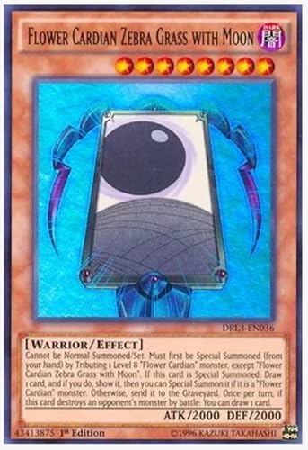 yugioh - Hierba de cebra cardiana de flores con luna DRL3-EN036 1 edición Ultra rara, Dragons of Legend Unleashed