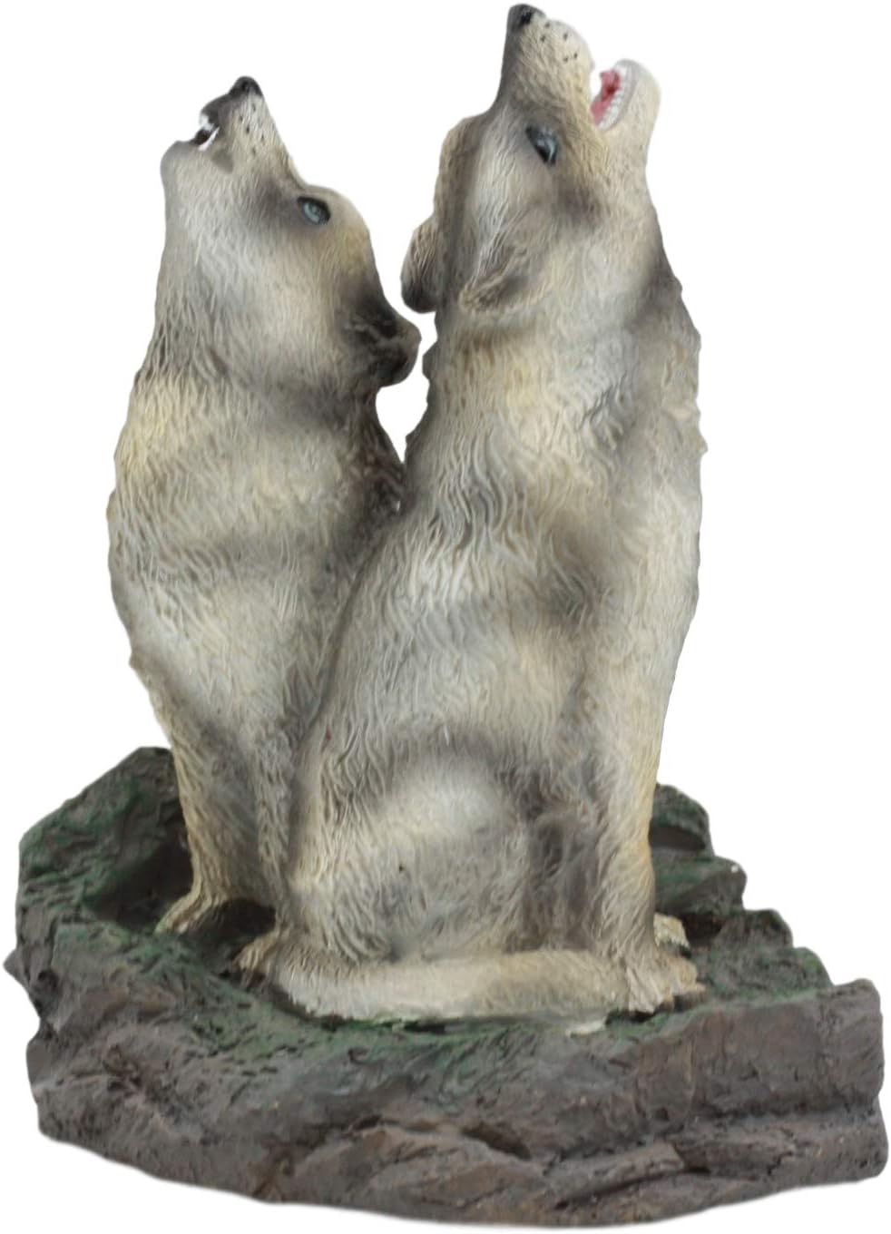 Ebros Howling Twin Gray Wolves Incense Burner Figurine 5.5 Inch Tall As Home Fragrance Decor Figurine Accessory and Gift Ideas for Moms Women Featuring Timberwolves Totem Wolf Spirit Theme