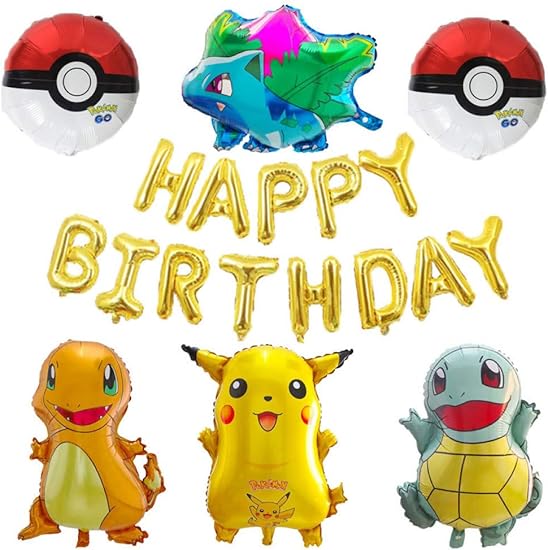Wsjqq 1set De Bande Dessinee Pikachu Pokemon Go Helium Feuille Ballons Gonflable Garcon Enfants Fete D Anniversaire Decoration Enfants Jouets 19pcs Amazon Fr Cuisine Et Maison