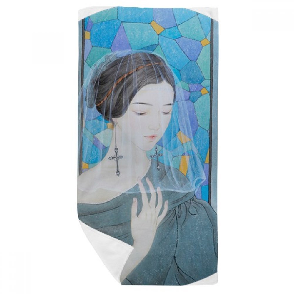 Serviette de bain peinture chinoise idéale pour vos séances de yoga et bien-être