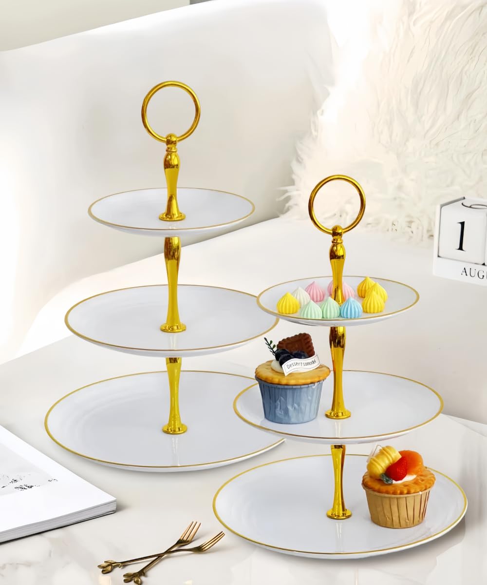 Cabilock Tortenständer Weiß - Keramik Servierständer 30x30cm Für Kuchen & Desserts