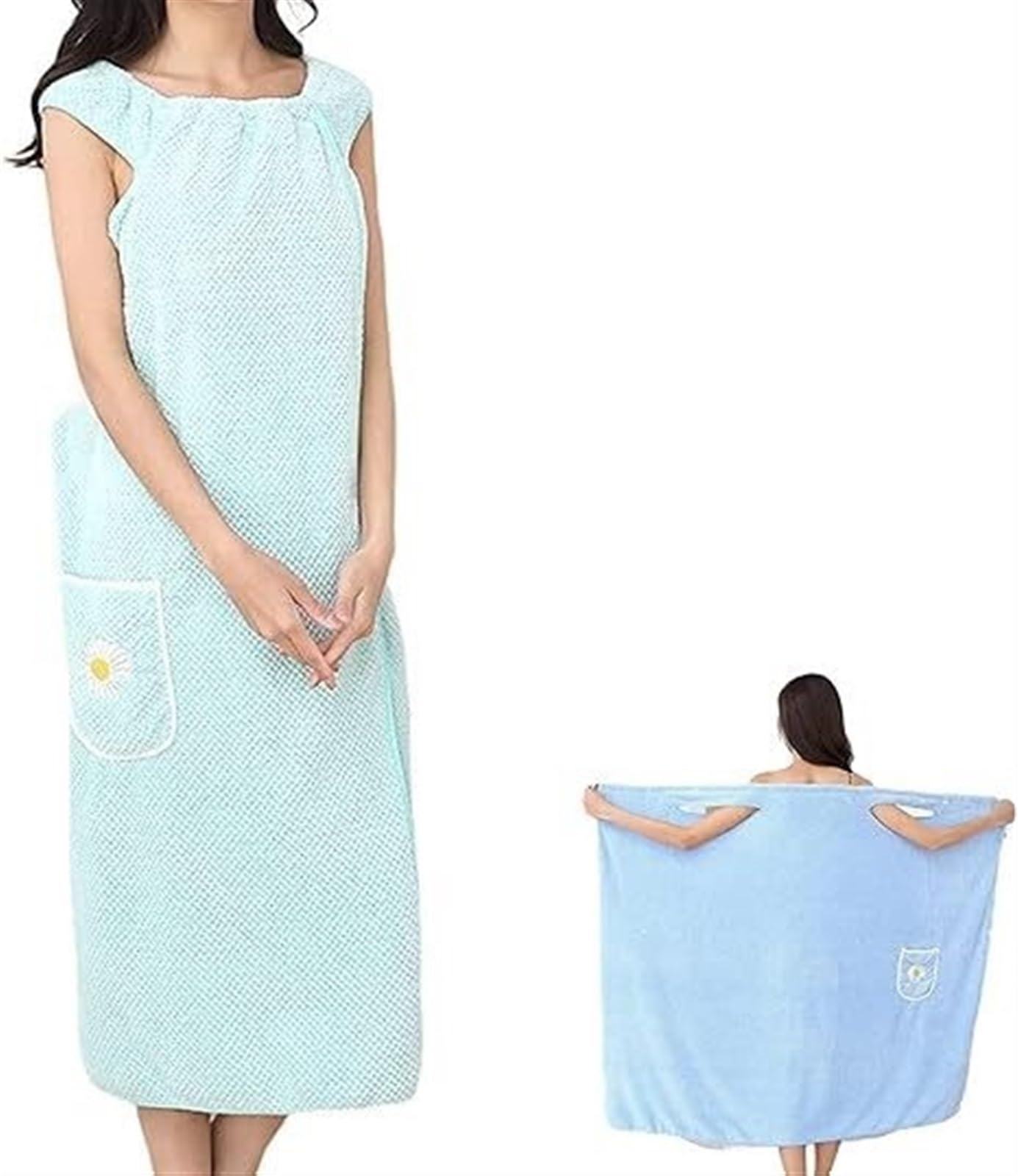 QLXYYFC Womens Bath Skirt with Snaps Soft Fluffy Coral Fleece Bath Towel Wearable Robes for Women Beach Spa Sauna Towelling Robe Cover up Dress Gown Bathrobe