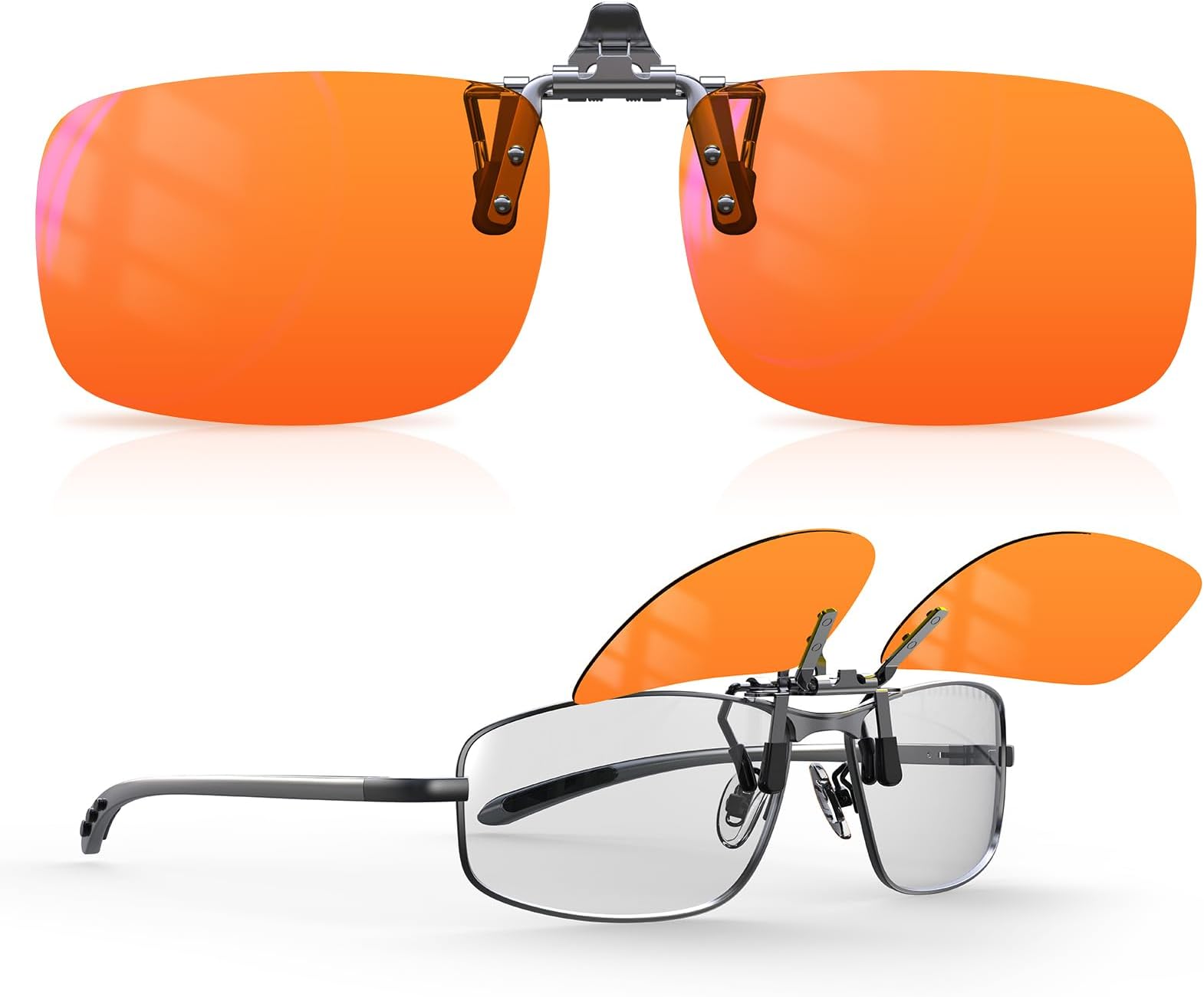 Goiteia Orange Blue Light Blocking Glasses Clip on for Migraine-Gaming Glasses for Eyes Strain/Light Sensitive-Help to Sleep