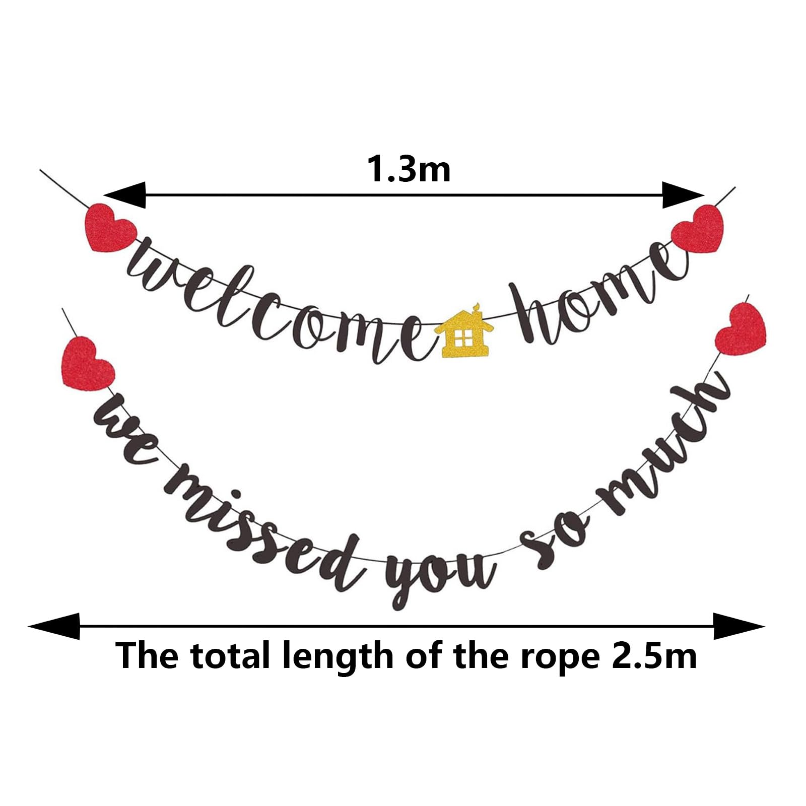 Zcbzbn Welcome Back Banner Set, Home Party Mobile Decoration, Warm Welcome Garland, Warm Welcome Home, Friends, Family - Image 2