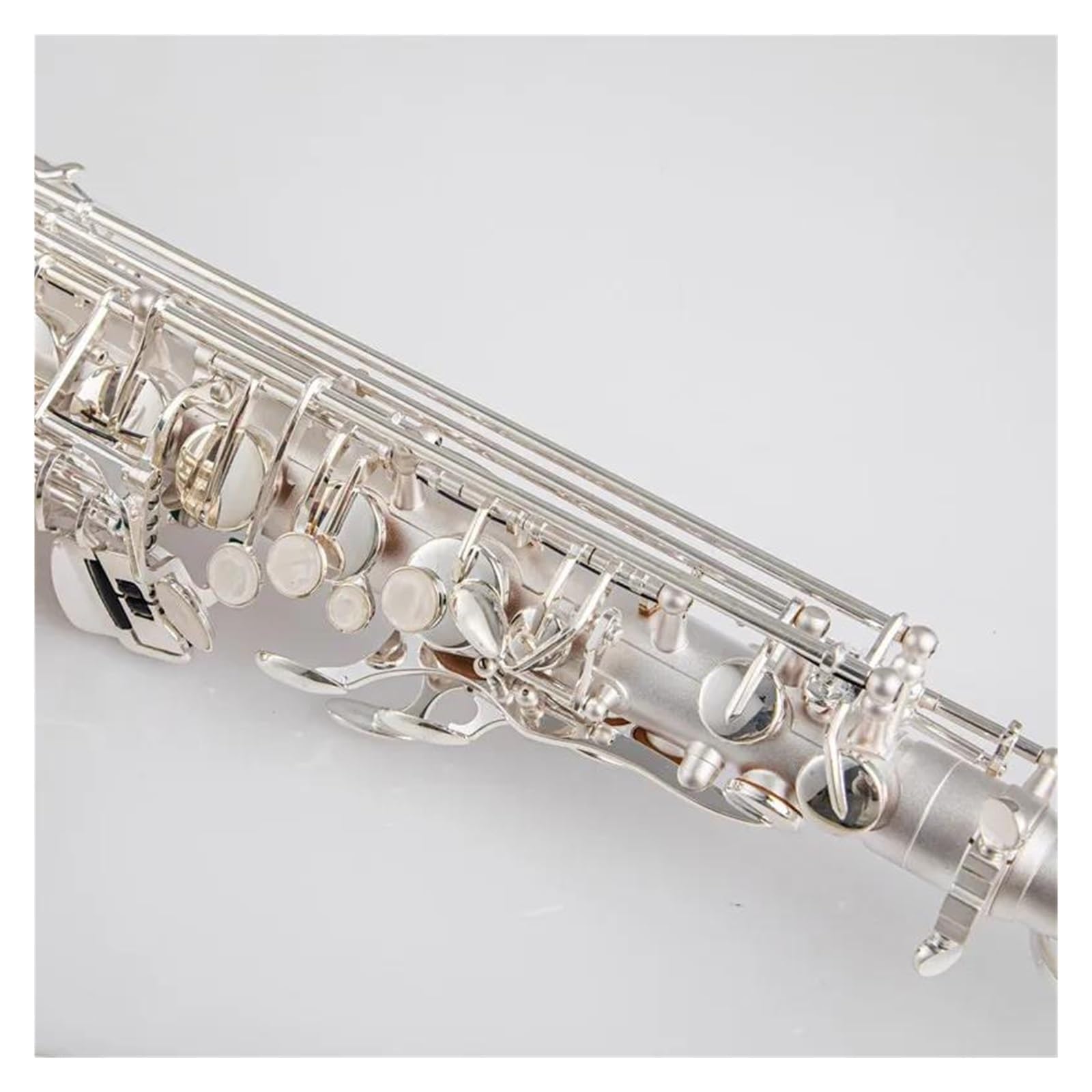 Saksofon Saksofon Altowy Eb Tune Mosiądz Posrebrzany Sax E Płaski Instrument Muzyczny Z Ustnikiem W Obudowie (Color : 01)