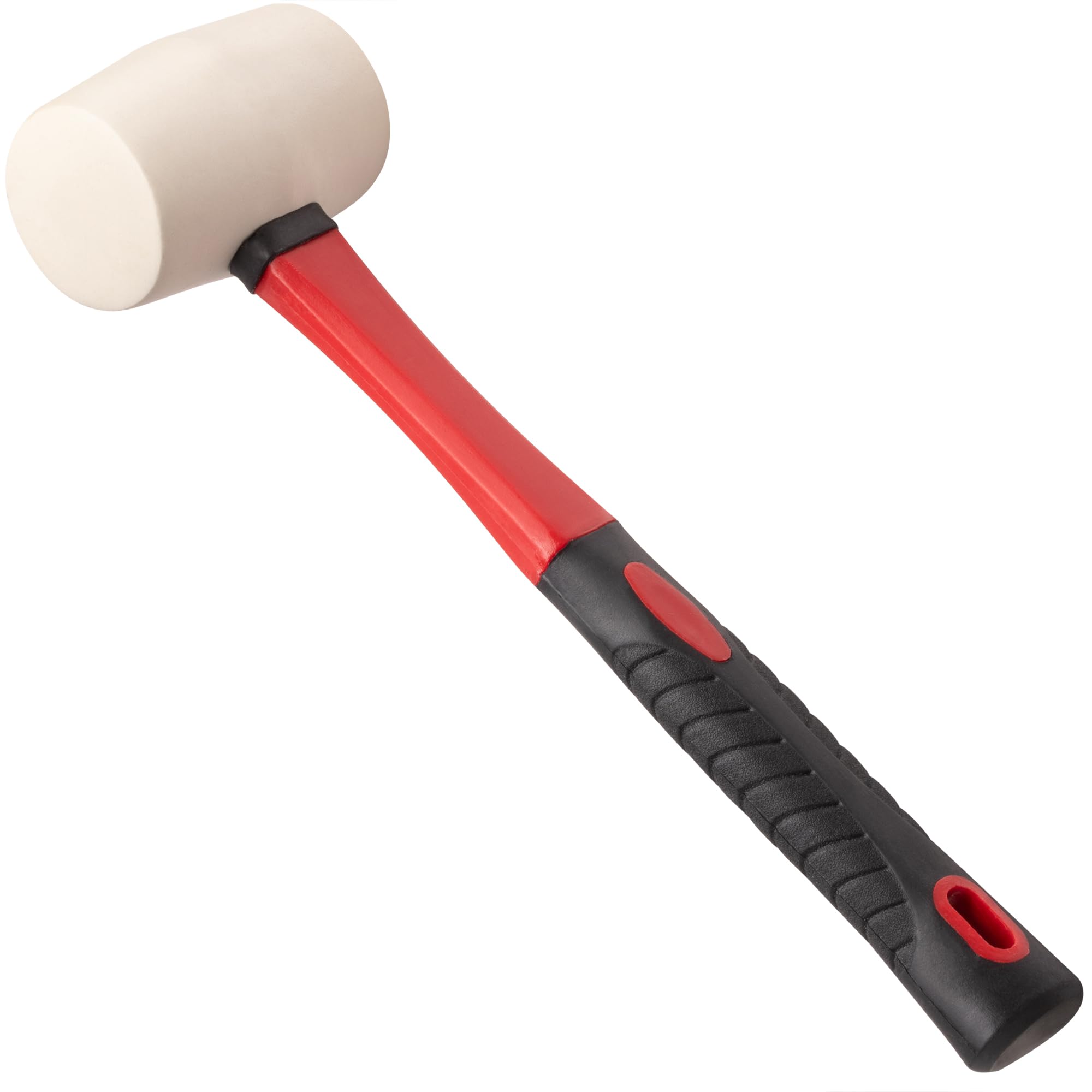 White Rubber Mallet Hammer Tool 16 oz Head Streak Free, Non-Slip Grip Paving DIY