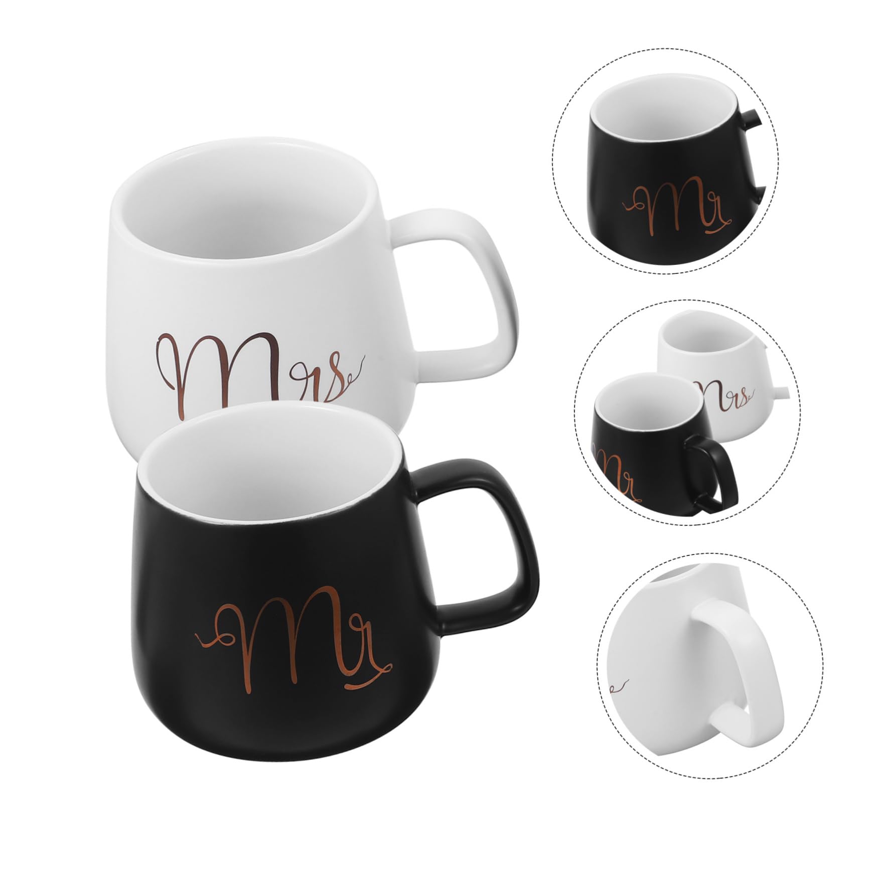 Set 2 Tazze da Caffè e Giorno delle Nozze Mr e Mrs 330ml in Ceramica e Facili da Pulire con Superficie Liscia Regalo per Anniversario Matrimonio