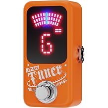 Tuner Pedal, Deluxe Chromatic Guitar Tuner Pedal for Electric Guitar and Bass 1 Cent, LED Silent Tuning with True Bypass, Millisecond Response & 1 Cent Accuracy USB/DC Powered for Noise-Free