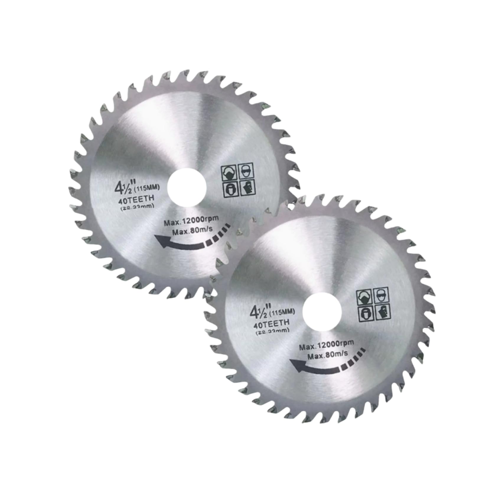 Wjelet 2 Pcs 115mm Carbide Circular Saw Blades, 4.5 inch 40 Teeth Angle Grinder Discs Cutting Disc for Woodworking, Mitre Fishing Saw Blade For Angle Grinder (2)