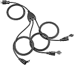 DEWENWILS Outdoor Extension Cord 1 to 3 Splitter, 6FT (3'+3' *3), 13A 125V 1625W, 16/3C SJTW, Heavy Duty Extension Cord for Holiday Light, Outdoor String Light, ETL Listed, Black, 1 Pack | 3 Prong Outlets Plugs, 16/3C SJTW Weatherproof Wire for Outdo