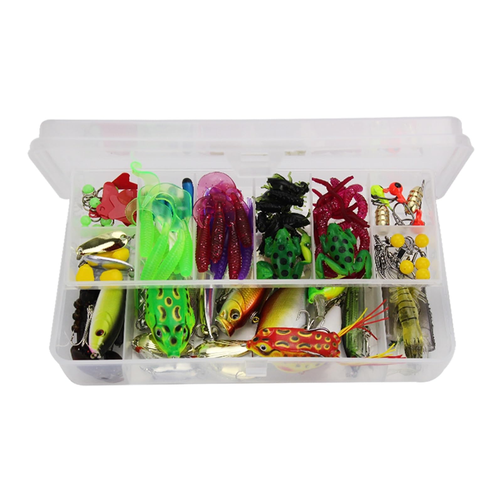 XILILHC 141-teiliges Angelzubehör-Set, Angelköder, Köder, Kurbelköder, Swimbaits, Jig-Haken, Angelausrüstung, Köder-Set Mit Tackle-Box