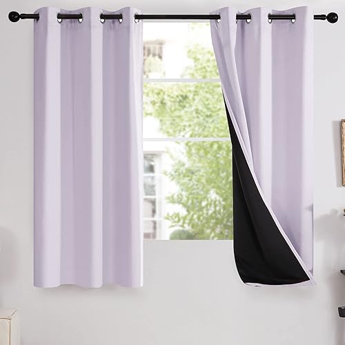 Miniatura 83 de Deconovo - Cortinas opacas 100% con forro, aisladas térmicamente, con reducción de ruido, certificadas por Oeko-TEX, con ojales en la parte Gris