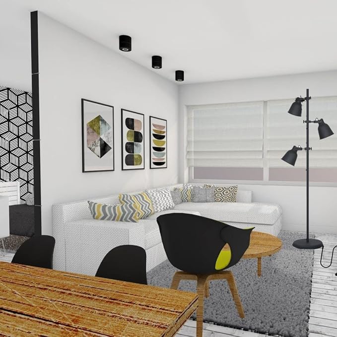 F BRIGHT Designer Floor Lamp, 18W, Black photo 2