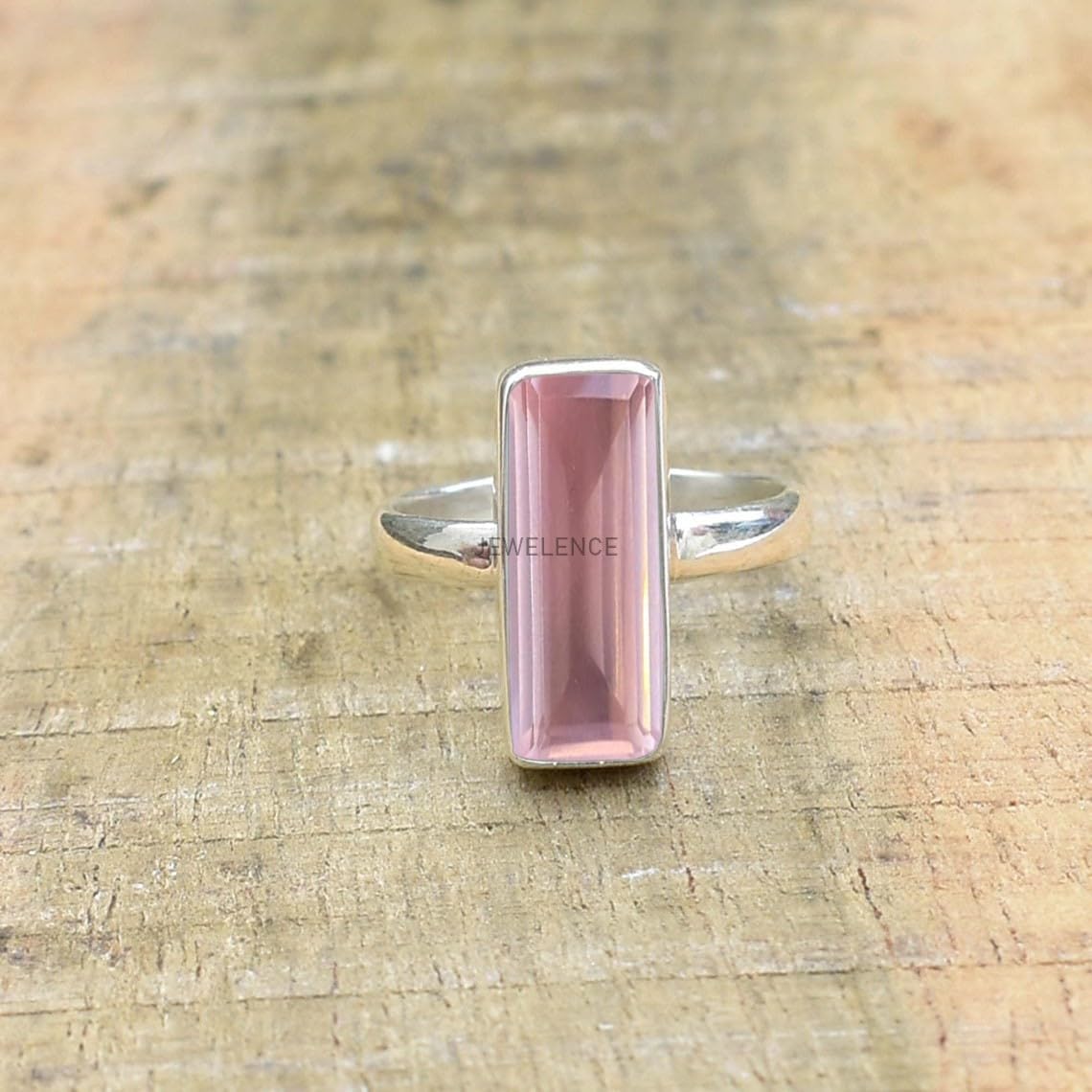 Sterling Silver 925 Ring For Womens Gemstone Ring Sterling Silver Cocktail Ring January Birthstone Bezel Set Gemstone Bar Ring