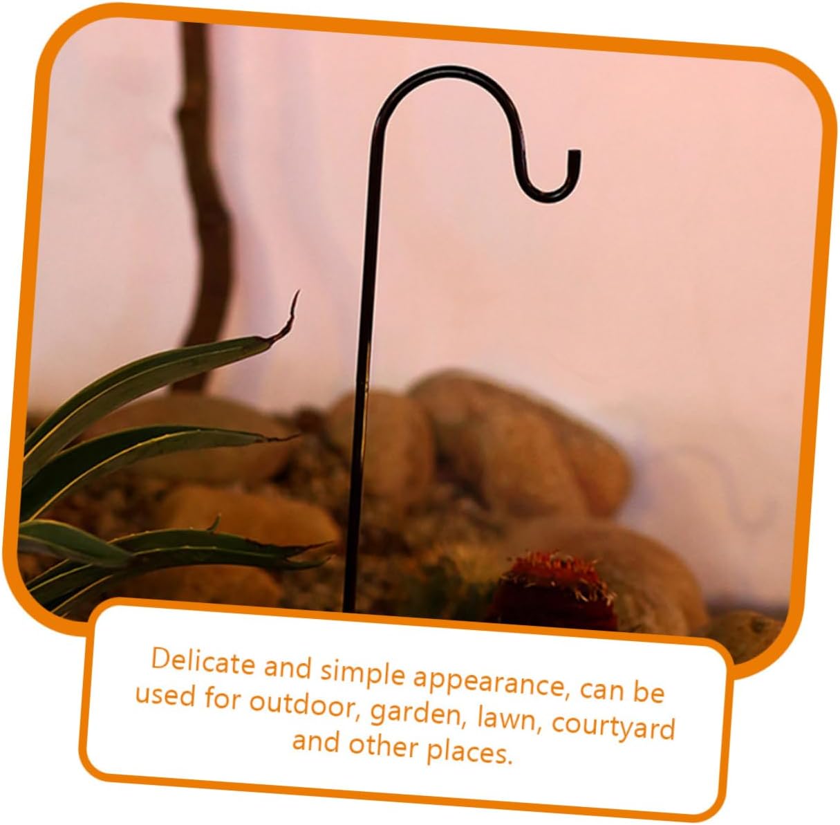 SUPVOX 6Pcs Shepherd Hooks for Hanging Solar Lights Durable Garden Stakes for Outdoor Easy to Install for Lanterns and Bird Feeders