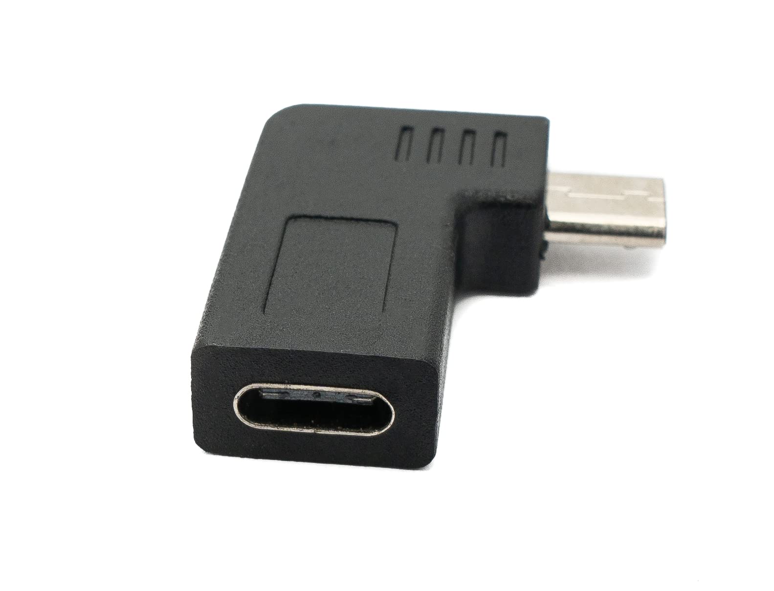 SYSTEM-S Adapter USB 3.1 z gniazdem typu C do 2.0 Micro B wtyk kątowy kabel czarny