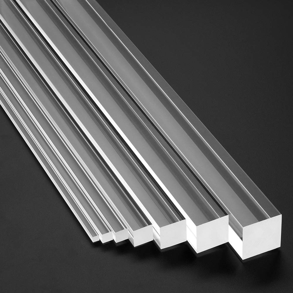 Vierkantstab 15x15mm aus transparentem Acrylglas, 1000mm - Zeigis® / Vollstab/Säule/Viereckig/Quadratisch/Massivstab/farblos/eckig
