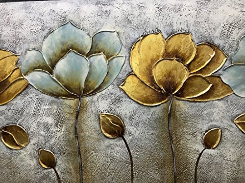 Yotree Paintings, 24X48 Inch Paintings Elegant Flowers Oil Hand Painting Painting 3D Hand-Painted On Canvas Abstract Artwork Art Wood Inside Framed Hanging Wall Decoration Abstract Painting #TOP3