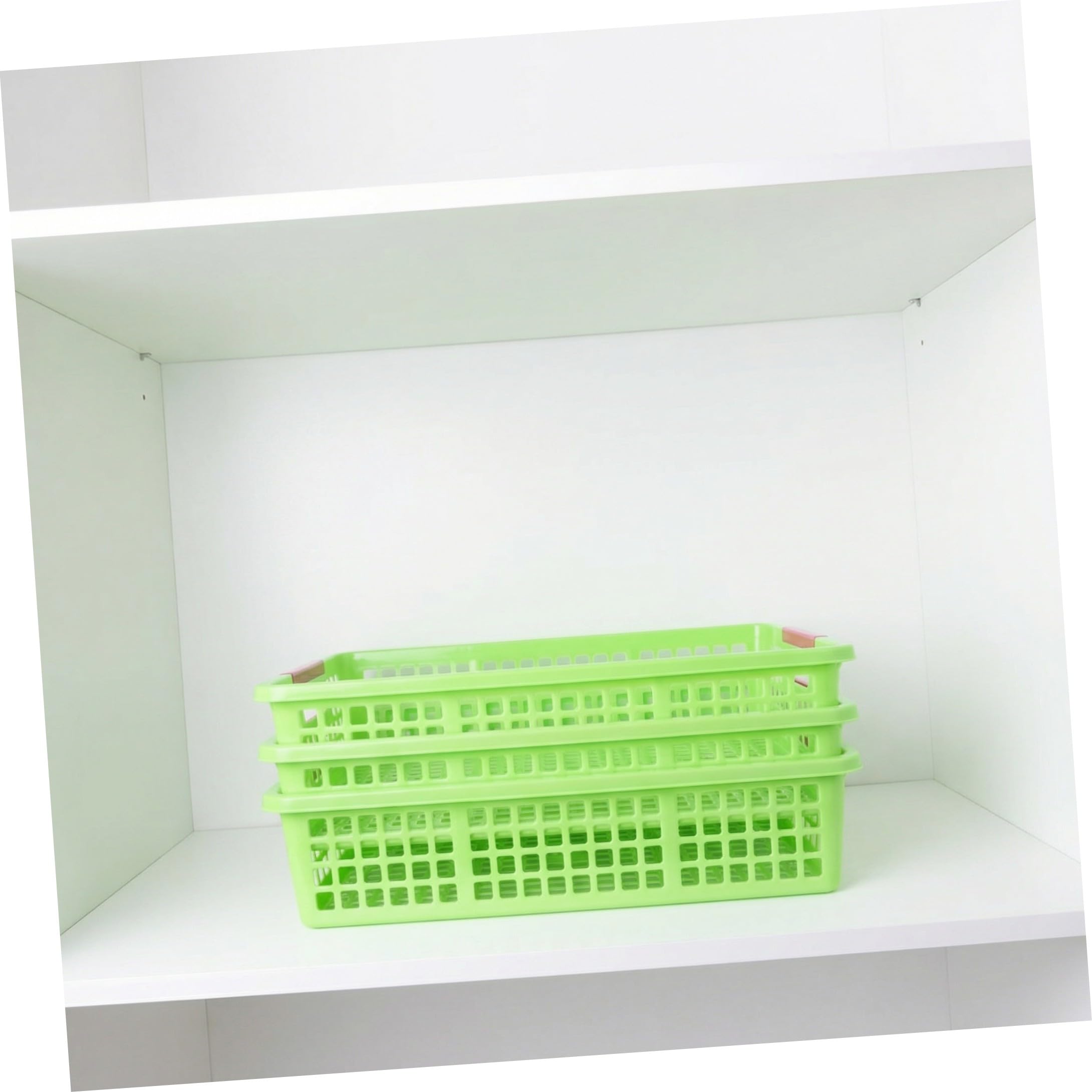 5 Piezas Cesta de Almacenamiento Rectangular Apilable de Pp Verde