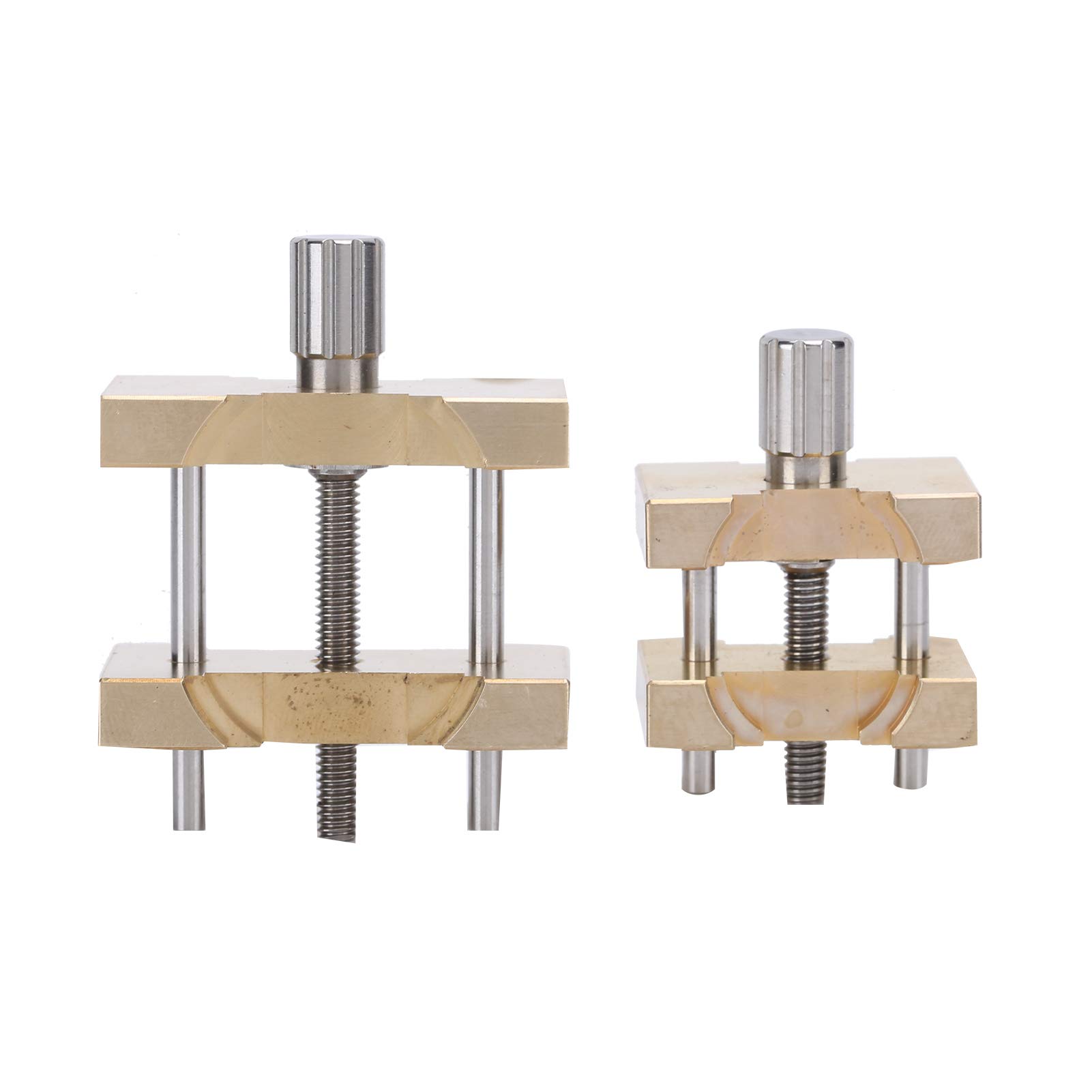 Uhrenbewegungs-Halter mit fester Basis, professionelles Kupfer-Werkzeugzubehör für die Uhrenreparatur, verstellbare doppelseitige Halterung für kleine und große Uhren, kompaktes