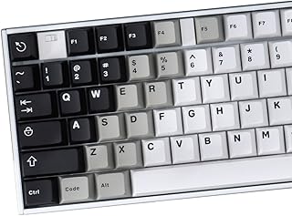 mintcaps Black White Gradient Keycaps Set Cherry Profile Doubleshot Custom Keycaps 121 Keys for Cherry MX Gateron Kailh Box Switches Mechanical Gaming Keyboard