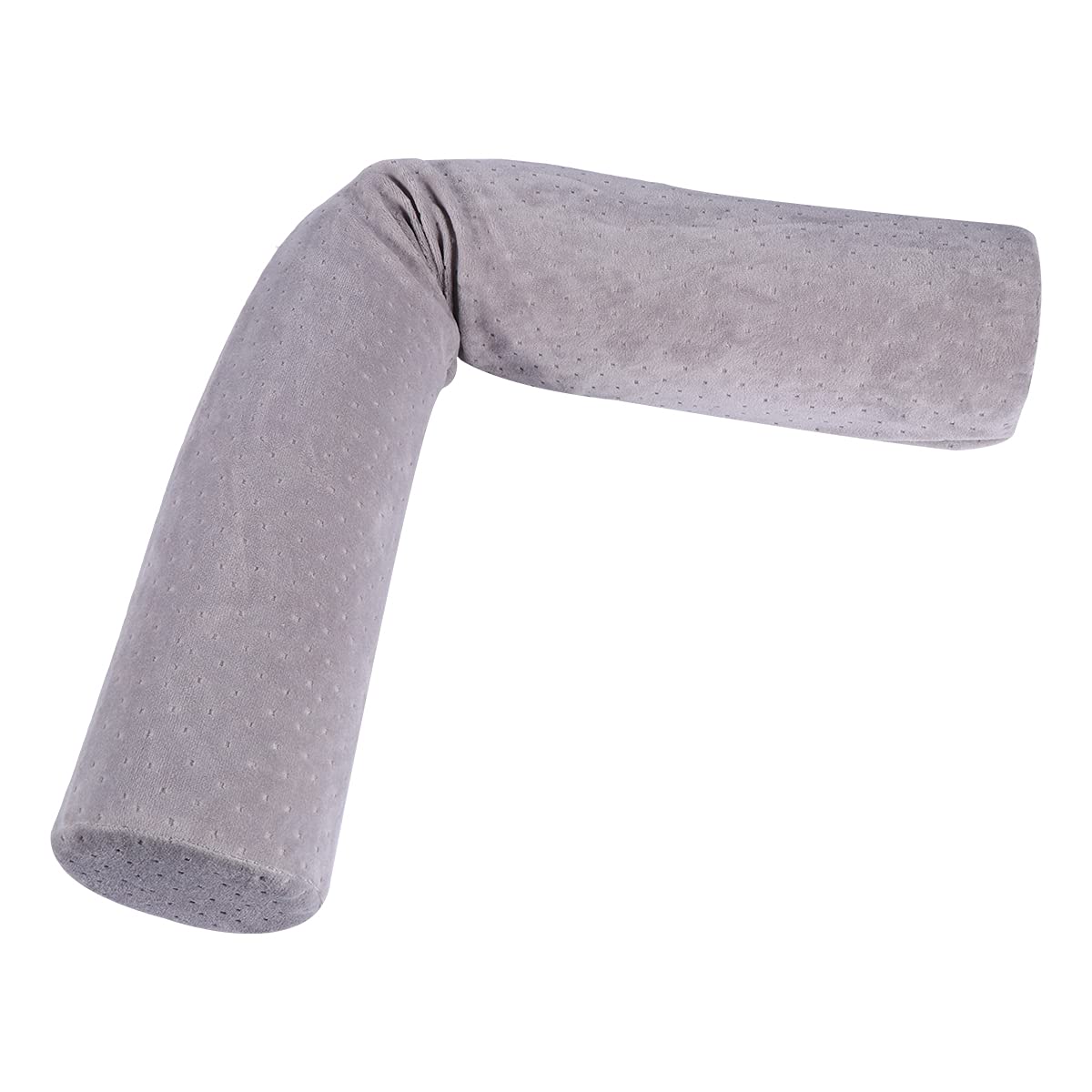 Almohada Cilíndrica Cuello Espuma Viscoelástica Soporte Cervical Multifuncional Color Gris Plateado Diseño Ergonómico para Aliviar Dolor y Mejorar Postura Adecuado para Uso en