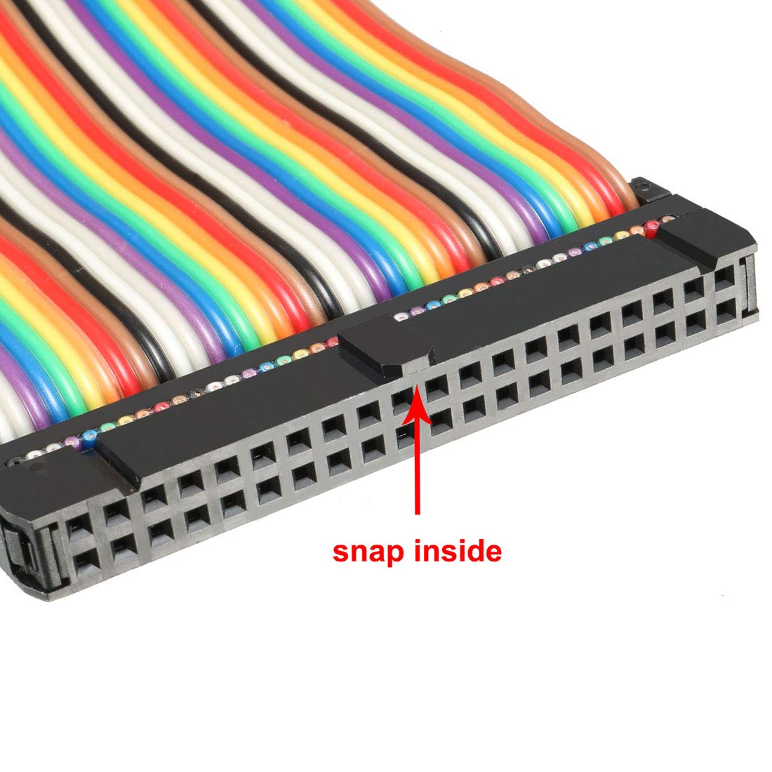 Câble Ruban (flat Cable) 40 Voies 40 Broches - Longueur 1 Mètre (3.3 Pieds), Couleurs Arc-en-ciel