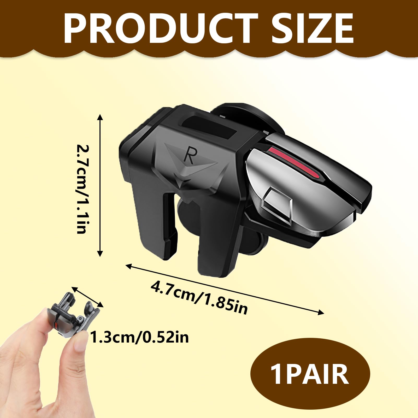 Trigger Gatillos Botones, Gatillos para Movil Rapid-Fire Tiro Rapido 6 Dedos Joystick Controller L1R1 L2R2 Disparadores para PUBG Mobile Phone Game Shoot Sensitive Control Joysticks Portátil (A)
