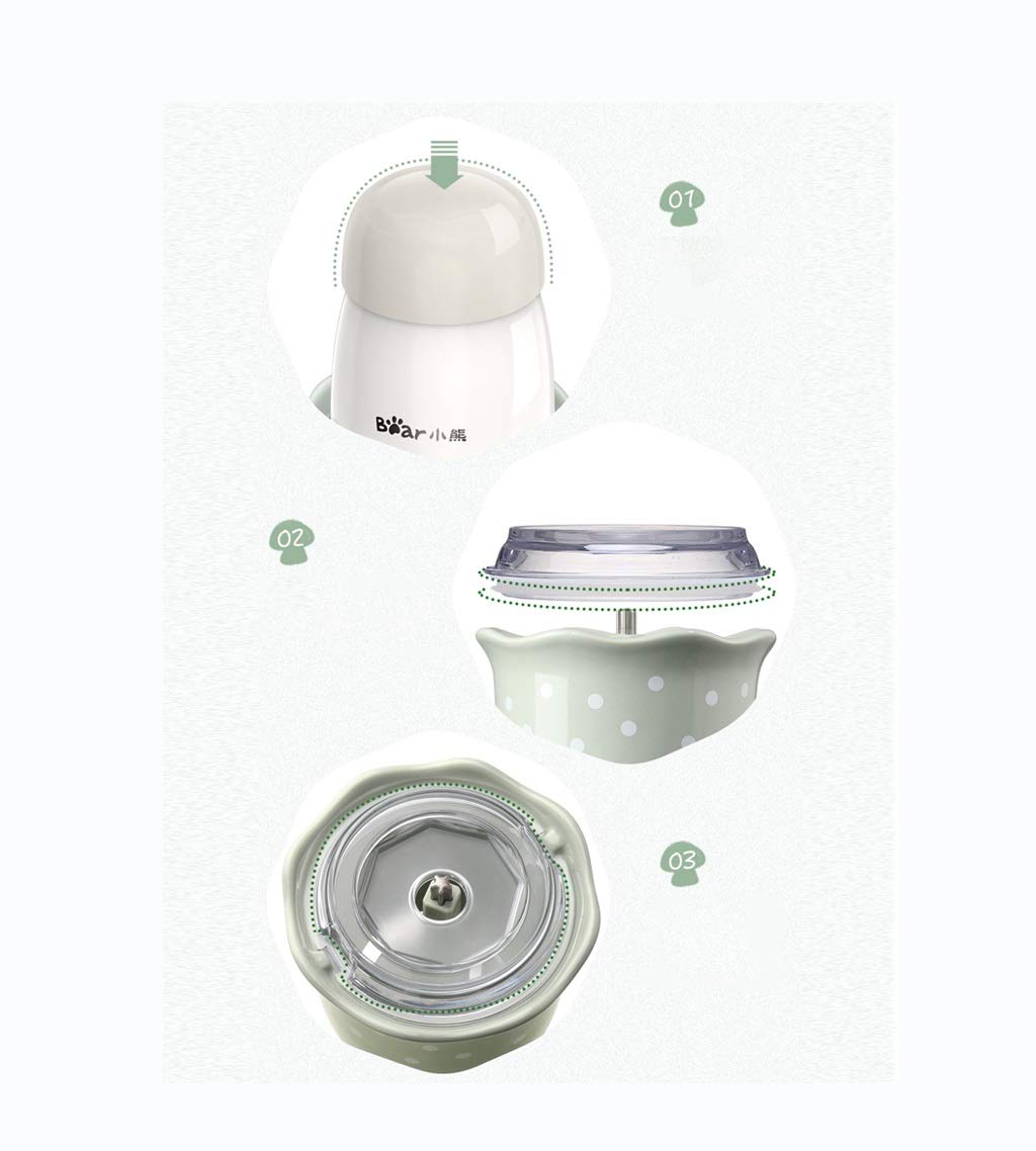 Suplemento Creativa Oso Alimentación Alimentación Infantil Bebé Alimentación Máquina Multifunción Automático Pequeña Máquina De Picar Carne Stir Puré De Frutas Grinder (Color : Green)