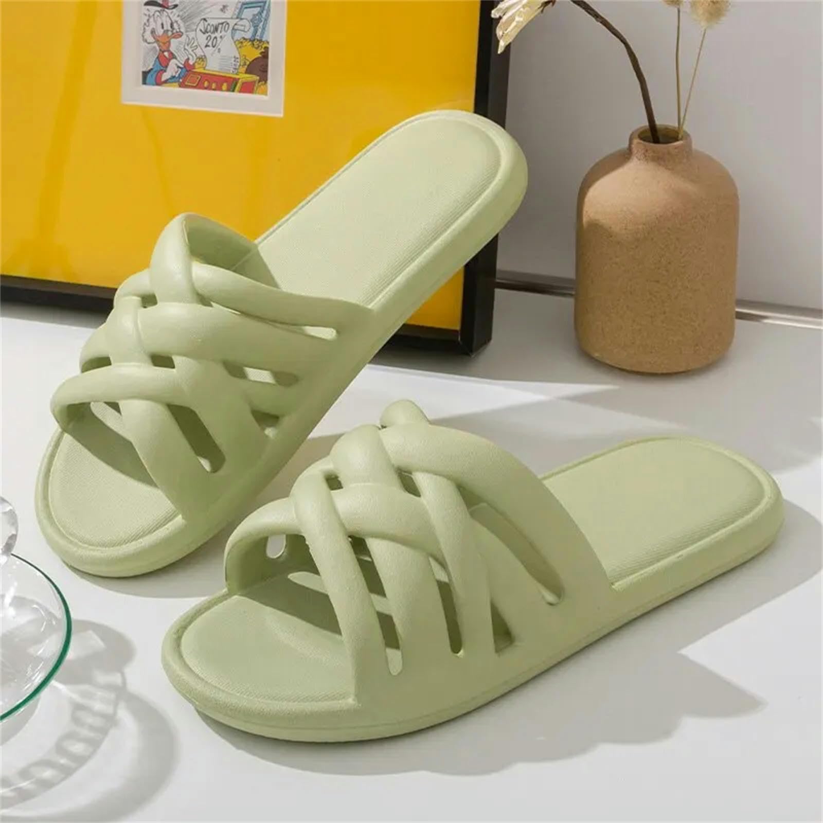 Chancletas Mujeres Zapatillas De Baño Sin Deslizamiento De Toboganes Para Toboganes Para Toboganes Para La Piscina De Verano En Relieve