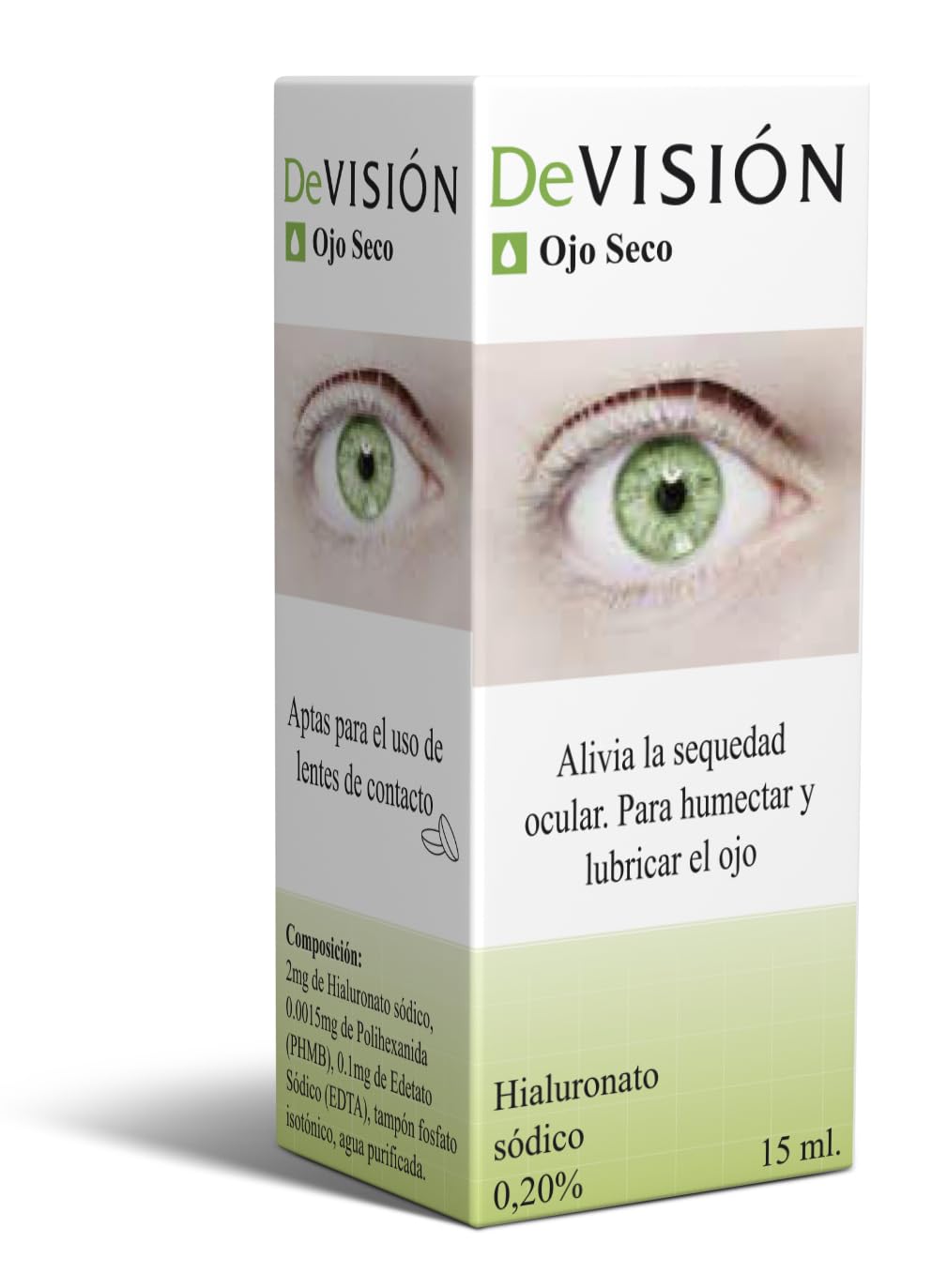 DeVision Ojo Seco - Gotas Oftálmicas con Hialuronato Sódico 0,20% – Lubricante Ocular para Aliviar la Sequedad y Humectar los Ojos – Envase Gotero