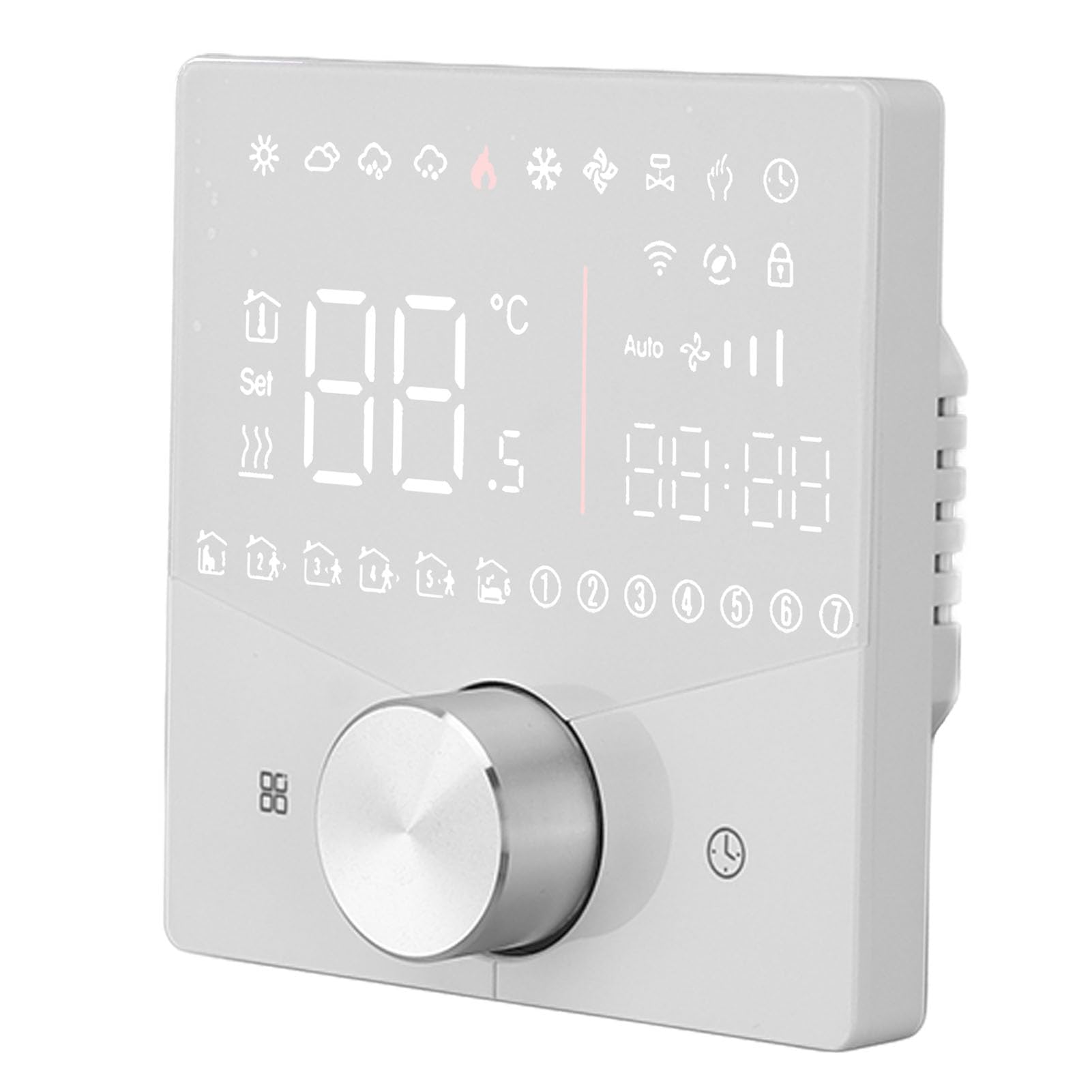 Inteligentny cyfrowy termostat Kolorowy wyświetlacz LCD Precyzyjne sterowanie Inteligentny regulator temperatury (White)