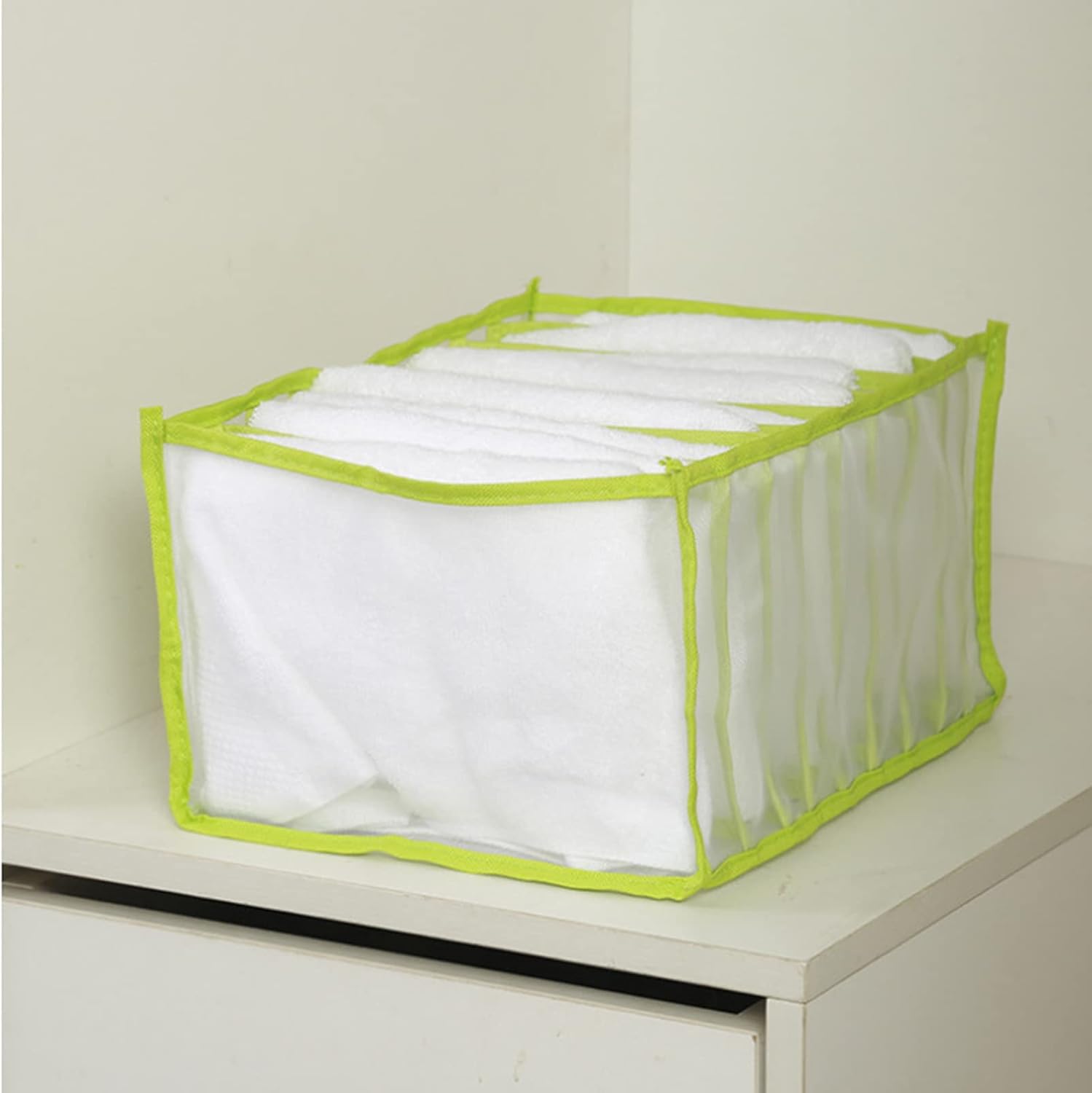 Closet Organizer Wardrobe Washable Foldable 3PCS 6/6/9 Grids Clothes Organizer Visible Storage Boxes Drawer Mesh Separation Box for Home T-Shirt Jeans Socks Panty