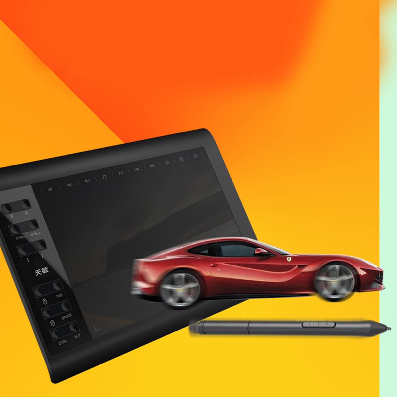 WUURAA Tableta digital de 10 x 6 pulgadas, tableta gráfica para dibujar, lápiz digital, tableta, teléfono, tableta de dibujo para teléfono, computadora, tableta digital para dibujar y jugar