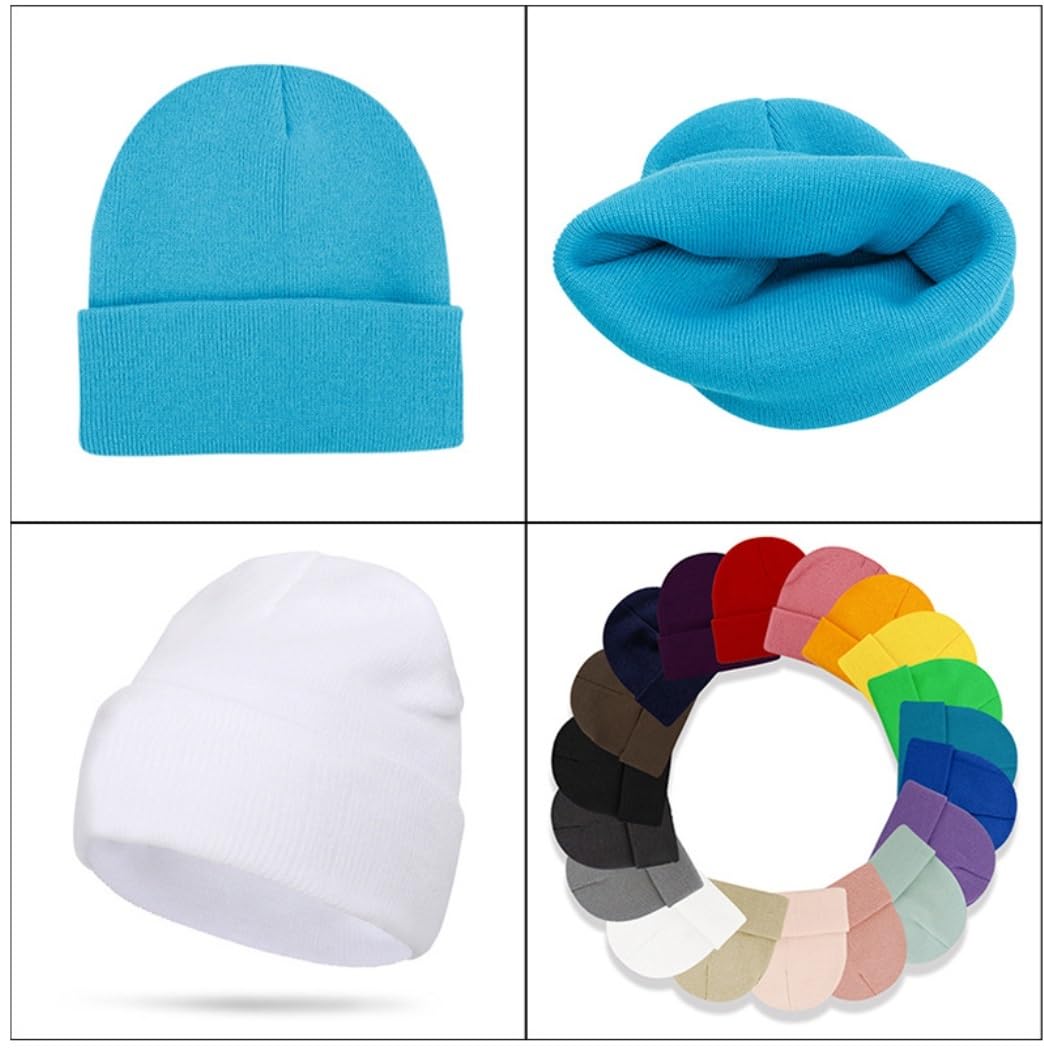 Wintermütze Für Kälte Wintermützen Für Männer Und Frauen, Beanies Mit Bündchen, Weiche, Einfarbige Strickmützen, Totenkopfmützen Mütze Warme