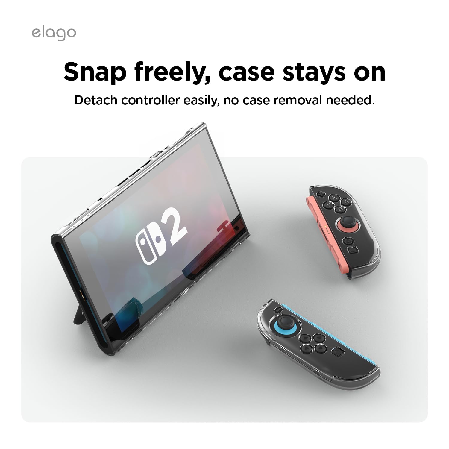 elago Etui Przezroczyste do Nintendo Switch 2 | Smukłe, Twarda Powłoka PC, Odporne na Wstrząsy, Pełne Etui Ochronne, Wygodne Uchwyt, Odporne na Zarysowania