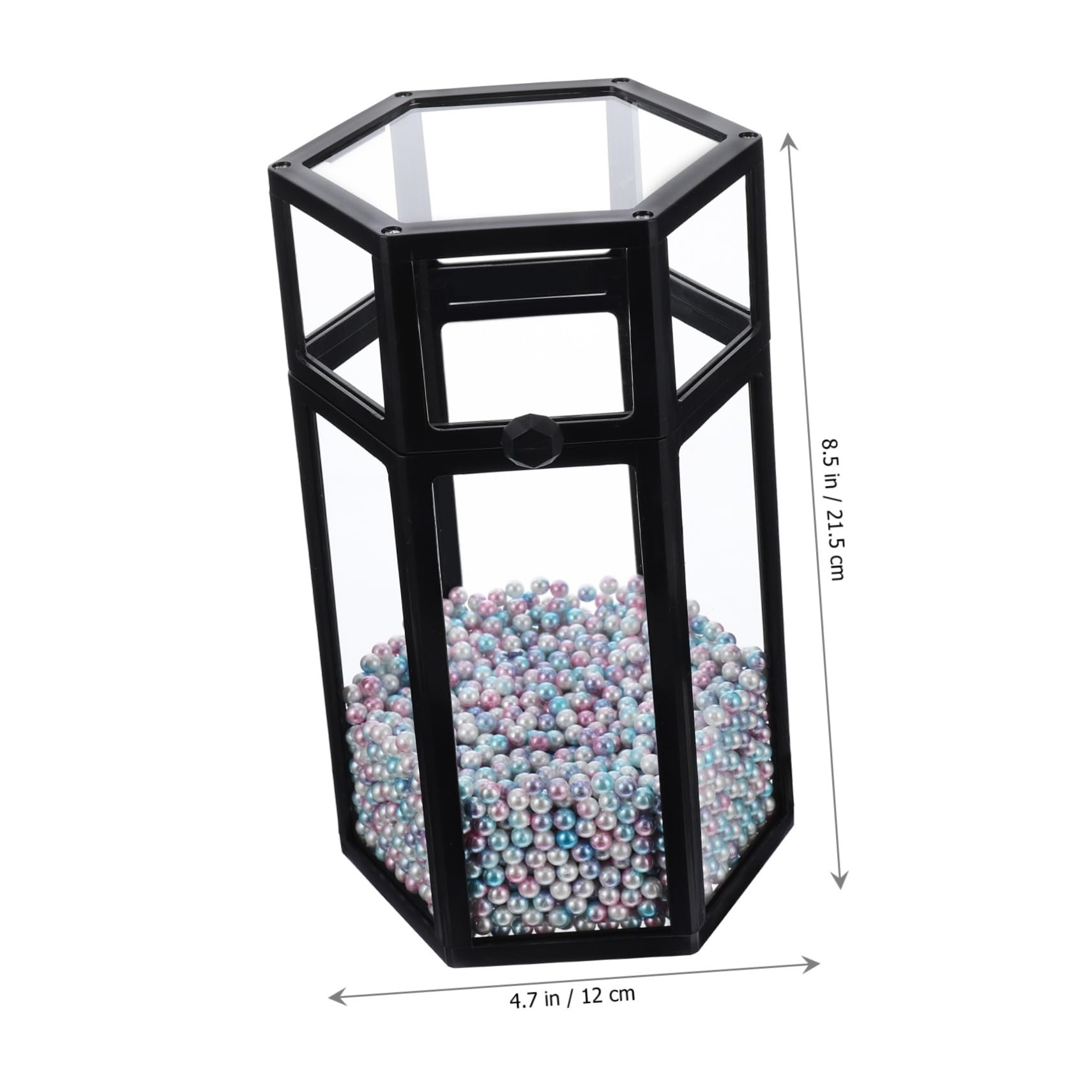 Porta Pennelli Cosmetici in Vetro Coperchio Decorativo per Toeletta Organizer per Eyeliner da Scrivania Contenitore per Pennelli in Vetro